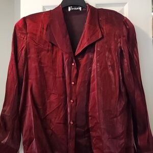 Jan Leslie Deep Red Satin Garment